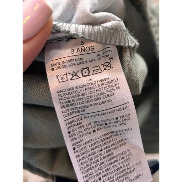 Janie and Jack Toddler Flat Front Pull-On Shorts Drawstring Sage Green Size 3 - Picture 5 of 7